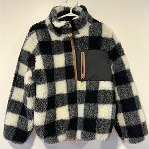 Checkered warm winter coat